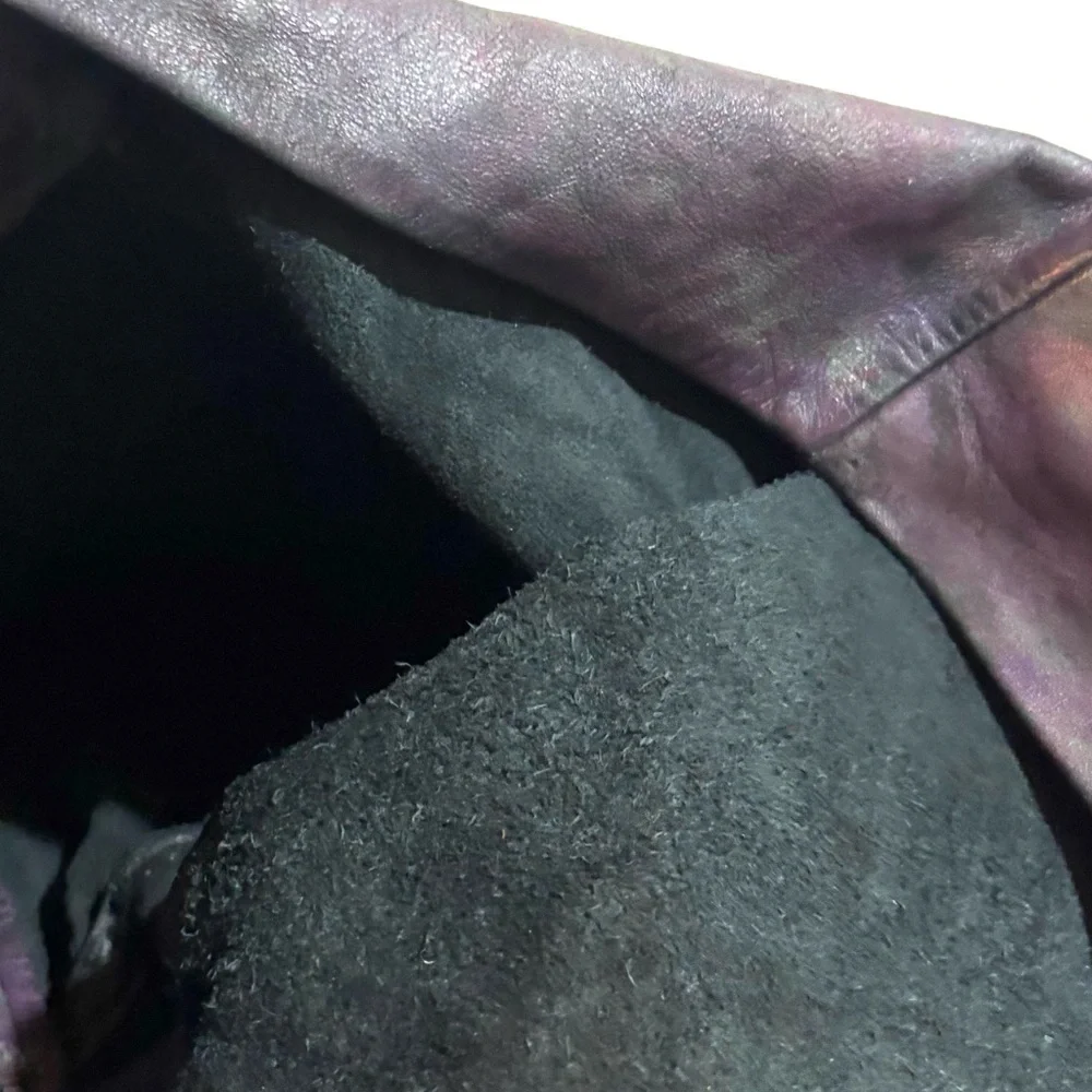 Handmade Chic Iridescent Leather Hobo Bag